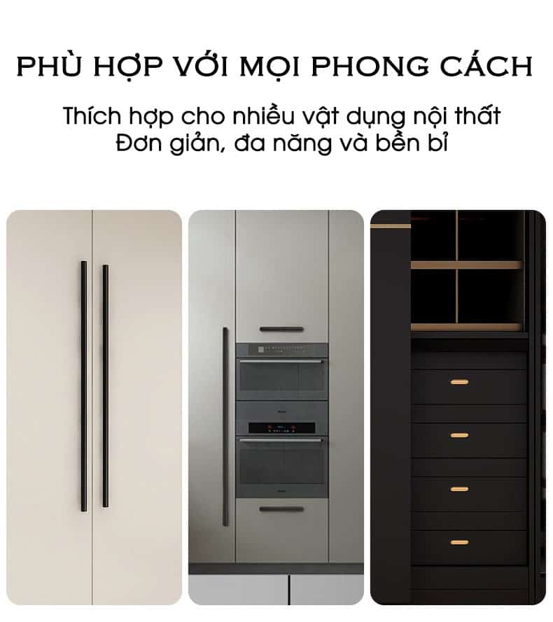 Tay nắm tủ nhôm dài cho tủ quần áo màu vàng ALS9016G 21