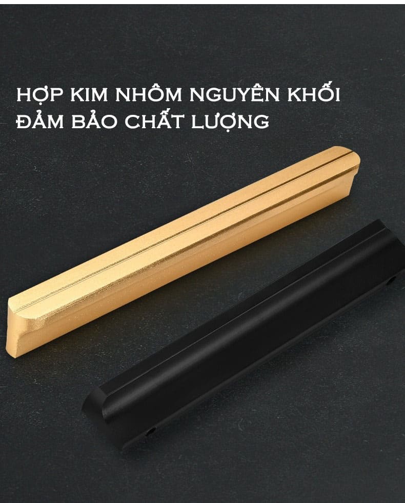 Tay nắm tủ nhôm dài cho tủ quần áo màu vàng ALS9016G 19