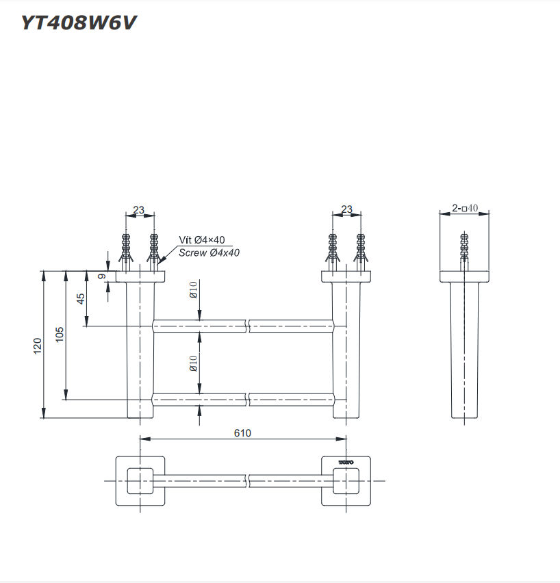 thanh vắt khăn đơn cao cấp TOTO YT408W6V