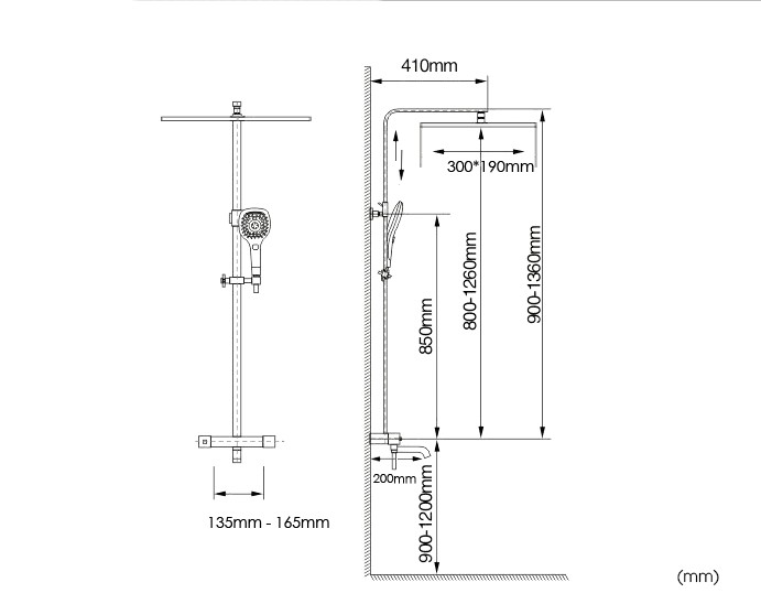 Vòi sen đôi bằng đồng German Durad màu đen DL001-A 13