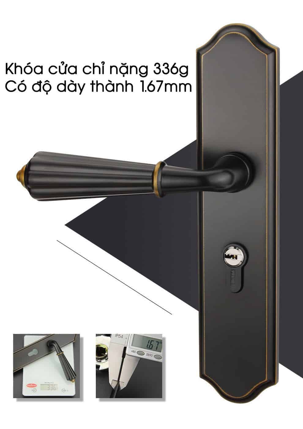 Khóa cửa phòng hợp kim kẽm cổ điển ZZT61925 23