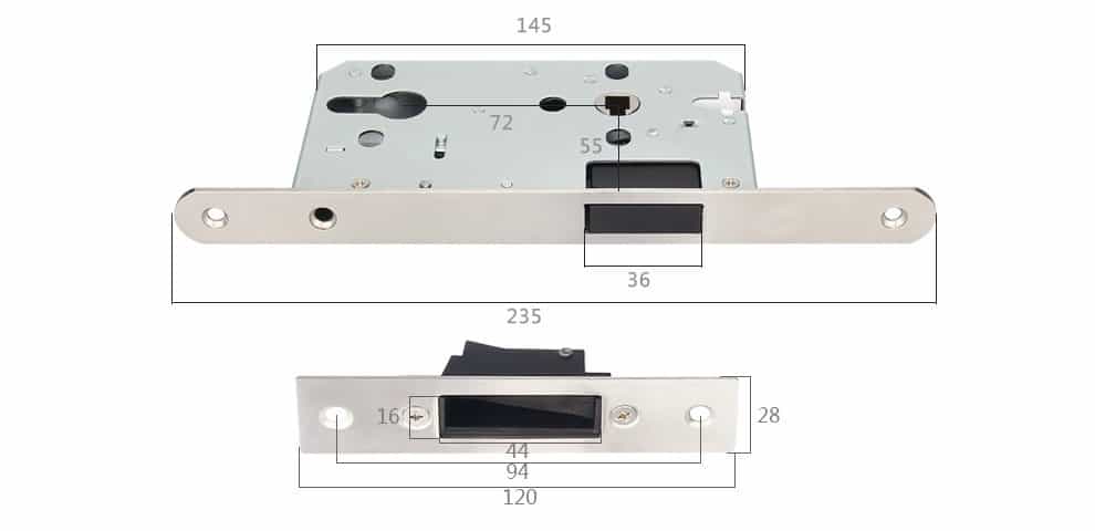 Khóa cửa phòng hợp kim kẽm tân thời phân thể ZZT8103 22