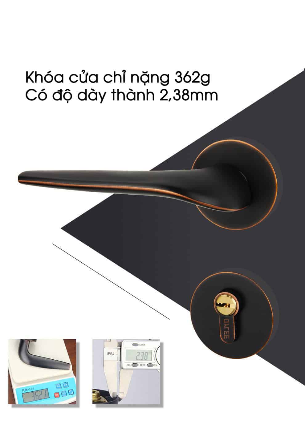 Khóa cửa phòng hợp kim kẽm tân thời phân thể ZZT8103 18