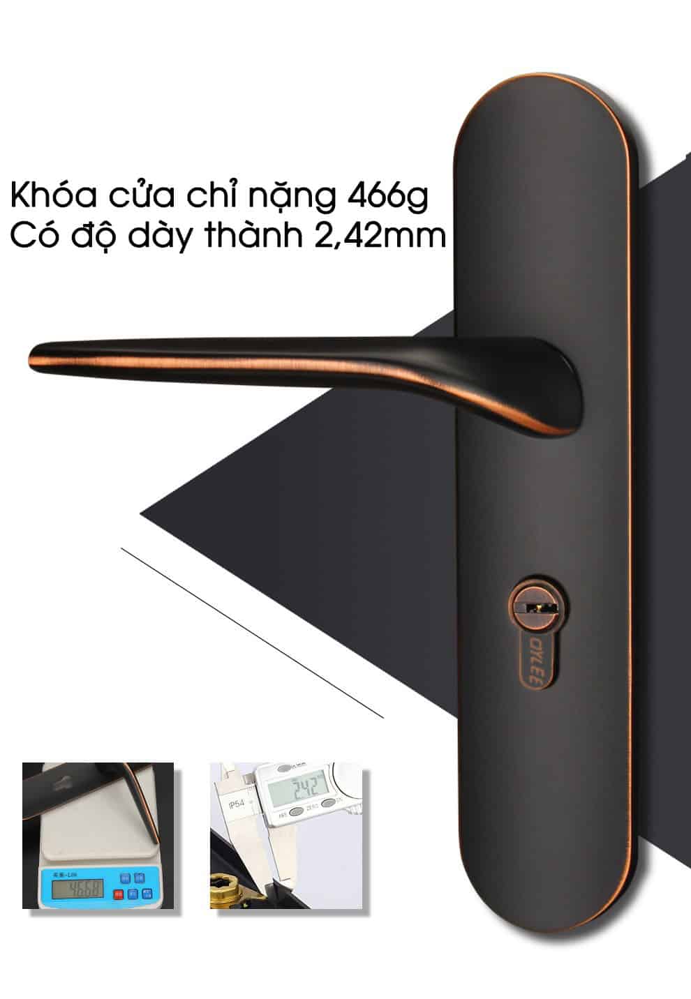 Khóa cửa phòng hợp kim kẽm tân thời ZZT8066 16