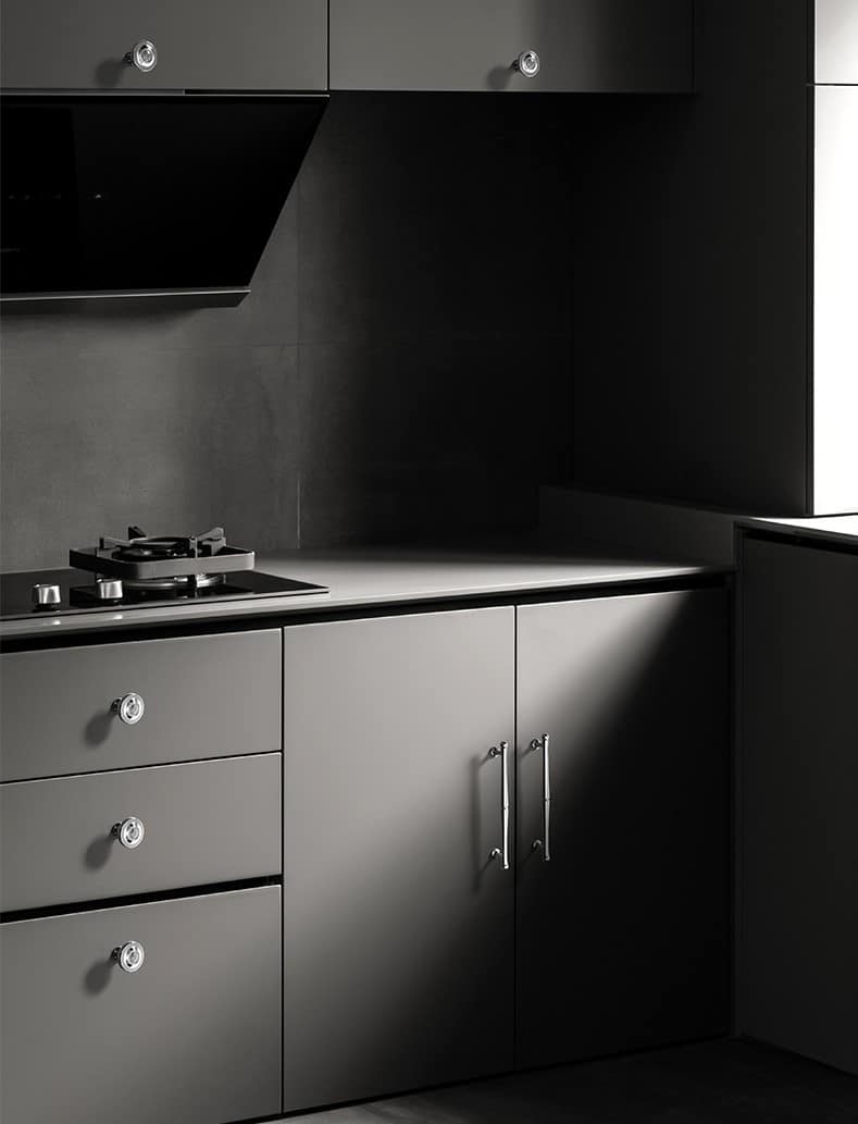 Tay nắm tủ bếp hiện đại bằng đồng màu bạc YG02A 10