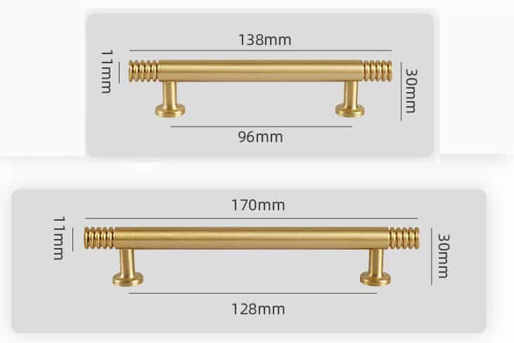 Tay nắm tủ bếp vàng đồng cao cấp kiểu Pháp BR107-A 11