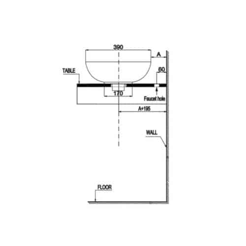 Chậu sứ đặt bàn cao cấp Sapporo Hafele 588.79.030 9