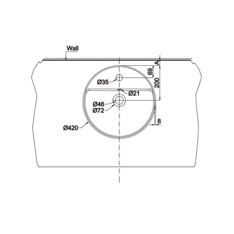 Chậu sứ đặt bàn hiện đại Sapporo 420 Hafele 588.79.031 6