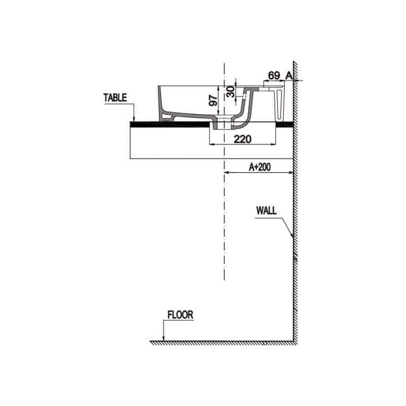 Chậu sứ đặt bàn hiện đại Sapporo 420 Hafele 588.79.031 9