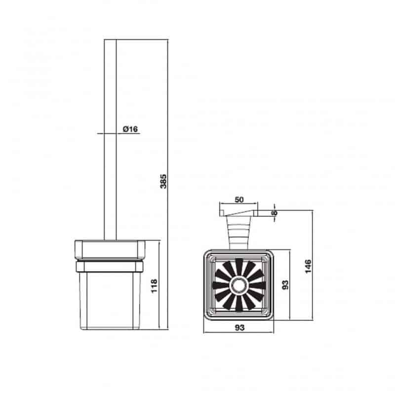 Giá treo cọ vệ sinh hiện đại Hafele 580.41.550 8