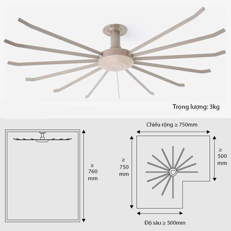 Giá xoay 2 tầng cao cấp treo quần áo SY02 19