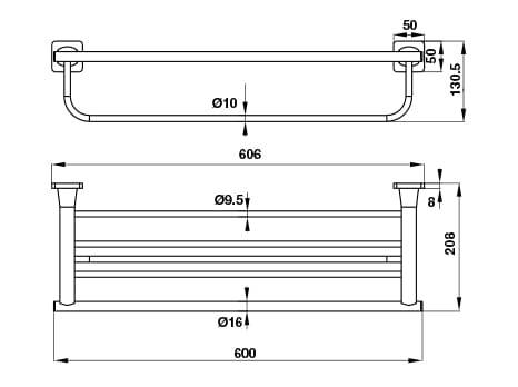 Kệ để khăn tắm Fortune Hafele 580.41.413 9