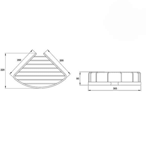 Kệ góc nhà tắm bằng đồng cao cấp Hafele 495.34.112 15