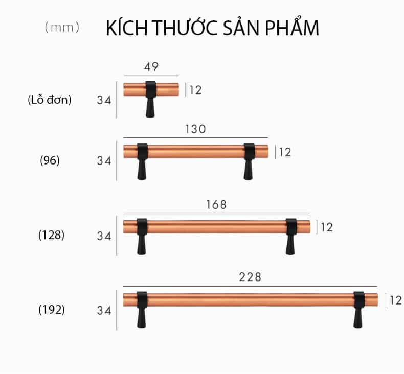 Tay nắm ngăn kéo tủ đồng nguyên chất DC9022 12