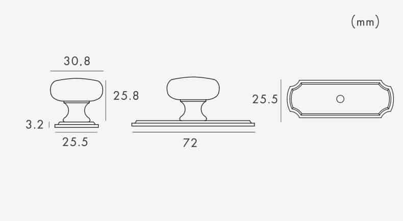 Tay nắm tròn bằng đồng cho ngăn kéo tủ DC2188 15