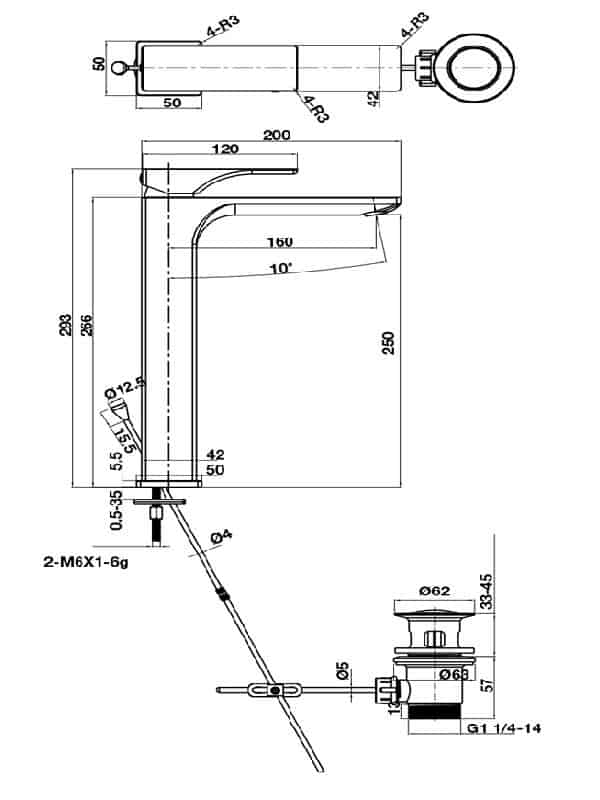 Vòi lavabo nóng lạnh Regal 250 Hafele 495.61.121 6