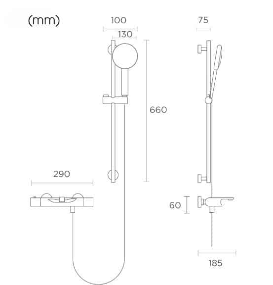 Vòi sen đứng nóng lạnh kiểu Đức bằng đồng DL7003-B 11