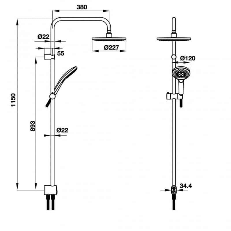 Thanh sen kết hợp Intensity 227R Hafele 495.60.104 9