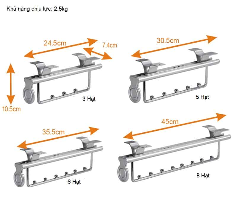 Giá treo quần áo ray trượt giảm chấn HL8277A 3