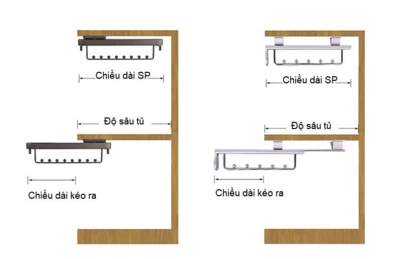 Giá treo quần áo ray trượt giảm chấn HL8277A 7