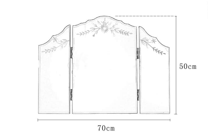 Gương trang điểm 3 cánh màu bạc cao cấp DQH5482 8