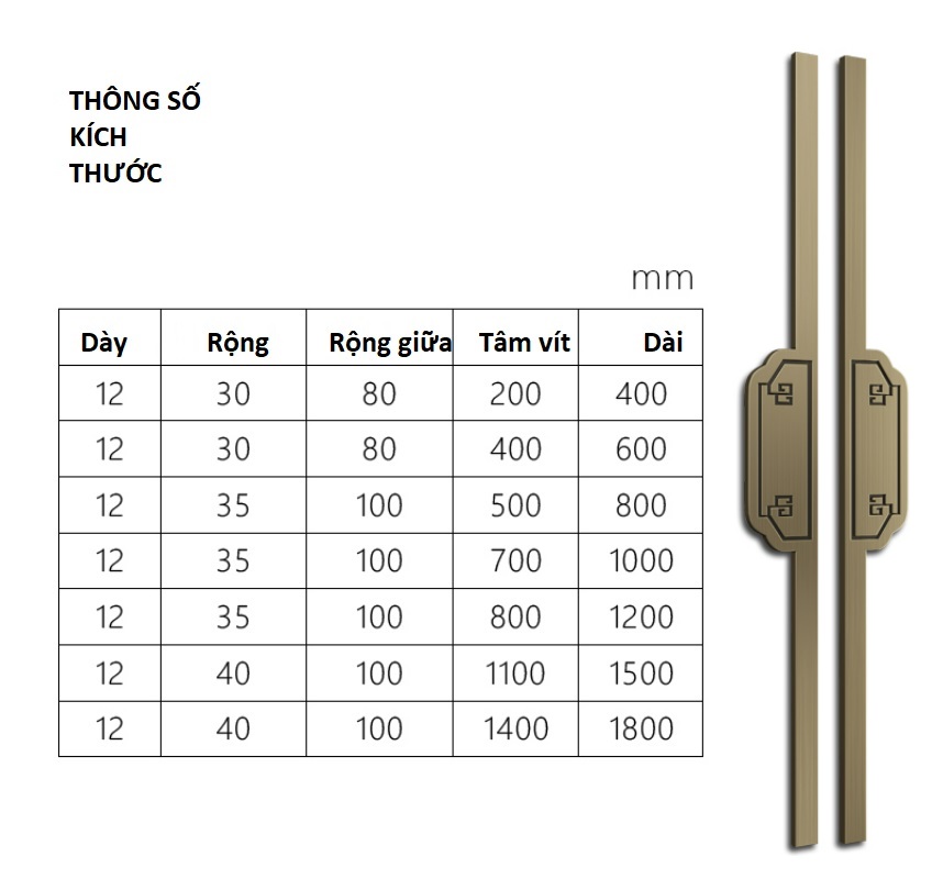 Tay nắm cửa kính nhà hàng khách sạn cổ điển F12 10