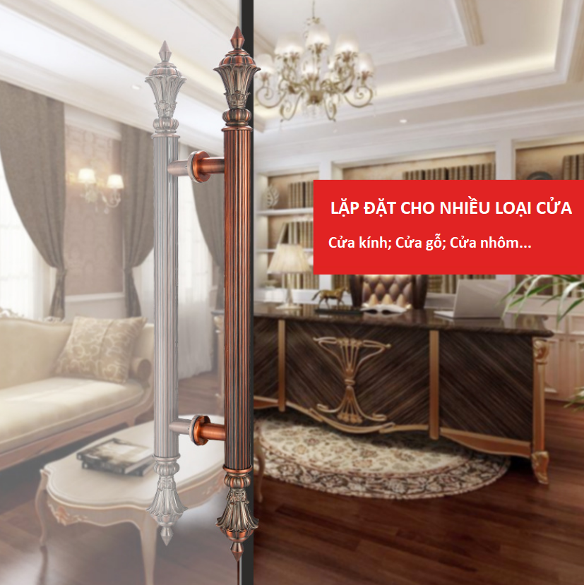 Tay nắm cửa cổ điển bằng inox cao cấp QB-001 7