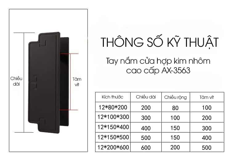 Tay nắm cửa hợp kim nhôm cổ điển AX-3563 19